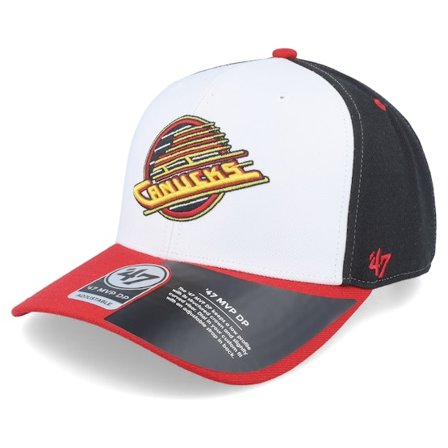47 Brand - Vancouver Canucks Replica Cold Zone Mvp DP White/Black/Red Adjustable Adjustable Black Cap - NHL @ Hatstore