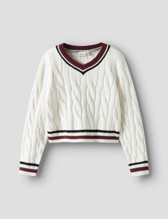 name it Nkfteppie Ls Short Knit - Cream - 122-128