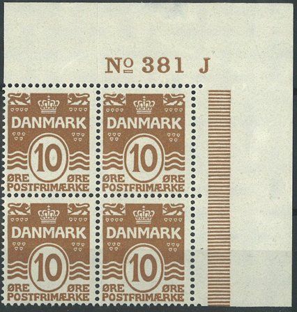 Danmark - AFA 185 postfrisk i 4-blok med marginalnr.