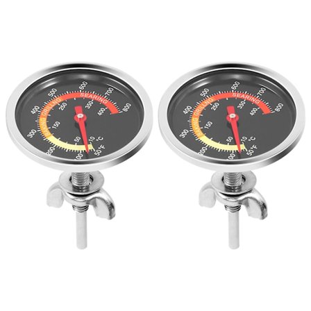 BBQ Grill Temperaturmåler, Kullgrill Røyk Temperaturmåler Pit BBQ Pizza Ovn Th som vist