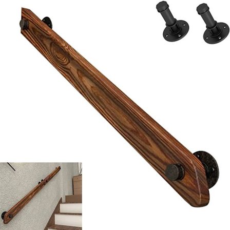 Håndtak for trapp 30 cm, sikkerhetsrekkeverk i tre, innendørs