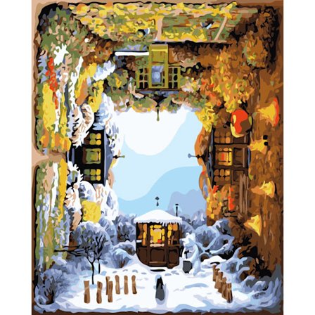 30x40cm 5D DIY timanttimaalaus täydellinen, talvilinnan sarja #K, DIY timanttitimantti