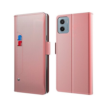 SKALO Motorola Moto G06 Power 4G Kortholder Spejl Flip Cover - Rosa guld