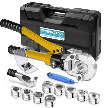 Pro Pince til Hydraulic Crimping V12-28 + TH16-32 til Rør i Rustfrit Kobber med Krombelagt Crimping Krog, Gul