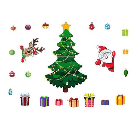 Magnetisk juletræ til køleskab, genanvendelige juledekorationer, lyse magnetiske dekorationer