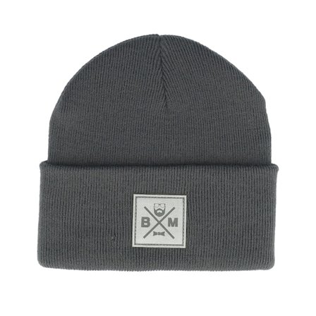 Bearded Man - Grau Cuff Mütze - Bm Cross Patch Graphite Grey Beanie @ Hatstore
