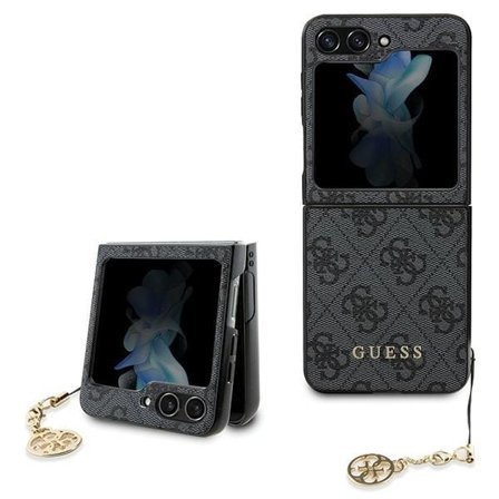 Guess 4G Charms Collection-etui til Samsung Galaxy Z Flip 5 - grå
