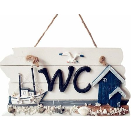 Dörrskylt i trä med piktogram Toalett Skylt Toalett i trä Toalett Skylt Nautisk Dekoration Väggdekor Fyr Skylt Hängande Dörrskylt 26X12X1cm,lle