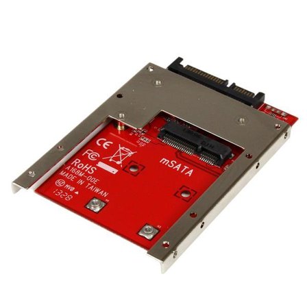 StarTech mSATA SSD to 2.5in SATA Adapter Converter - mSATA to SATA Adapter for 2.5in bay with Open Frame Bracket and 7mm Drive Height (SAT32MSAT257) -