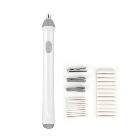 Elektrisk viskelær, Batteridrevet roterende automatisk blyantviskelær for kunstnere, skissering, maling, tegning, hvit