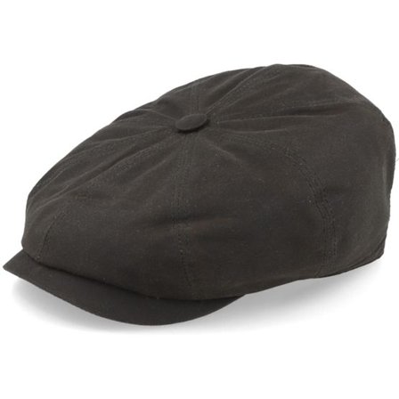 Stetson - Brun flatcap Keps - Hatteras Waxed Organic Brown Flat Cap @ Hatstore