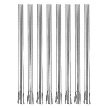 8 stk. Vispestrå for drikke: Rustfrie stålstrå - Rette smoothie-drikkeredskaper Gjenbrukbare brede små jumbo-redskaper for hjemmefest B[D]