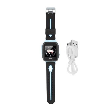 Vattentät intelligent smarttelefon barn digital klocka silikon armband blå