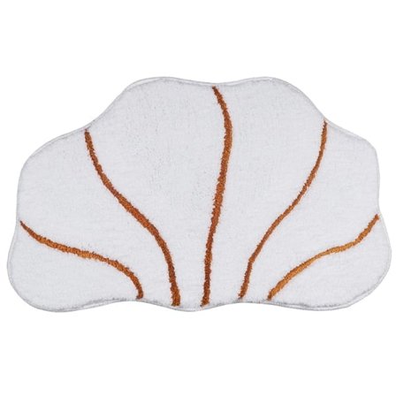 Badrumsmatta i form av ett snäckskal, supermjuk, halkfri, tvättbar, 45x76 cm, vit