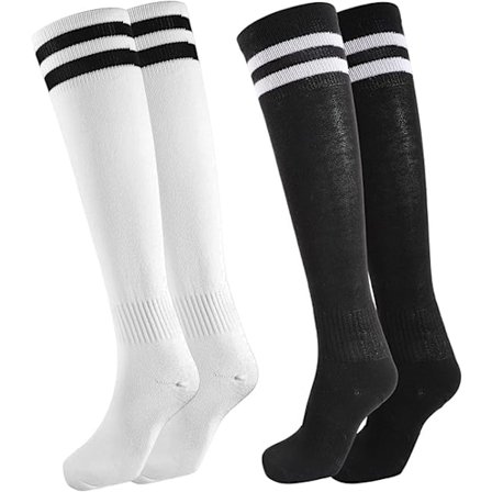 2 par fodboldstrømper, lange fodboldstrømper, komfortable åndbare tynde sportsstrømper