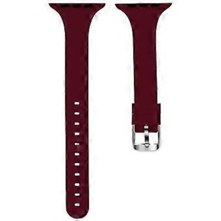 Kompatibel med Apple Watch Series 9 8 7 41mm / SE (2023) SE (2022) SE 40mm / 3 2 1 38mm Armband Mjukt Silikon Armbandsrem (Vinröd)