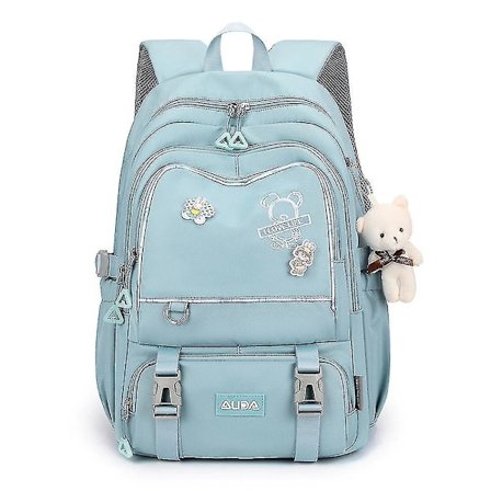 Stor Skoletaske til Piger i Mellemskolen - Lyseblå