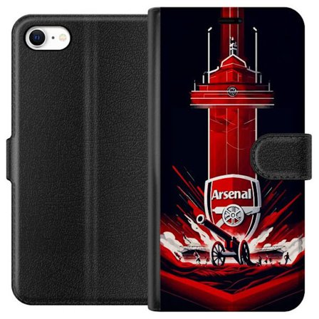 Kompatibel Tegnebogsetui til Apple iPhone 6 Arsenal-emblem med kanon og stadionmotiv i kraftfuld rød og hvid sportsdesign