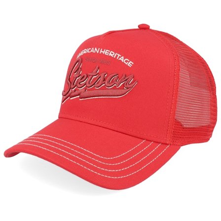 Stetson - Rød trucker Caps - American Heritage Classic Red Trucker @ Hatstore