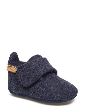 Bisgaard Baby Wool Slippers Hjemmesko Blå Bisgaard
