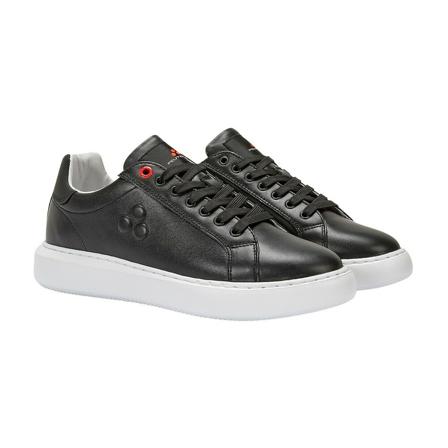 Peuterey, Leather trainers with embossed logo Zwart, Dames, Maat:37 EU
