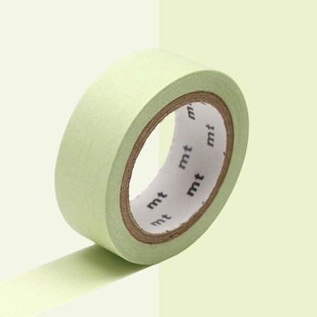 Yksivärinen pastelli maalarinteippi - MASKING TAPE (MT) - Vaaleanvihreä - 1,5 cm - 7 m - Aikuinen