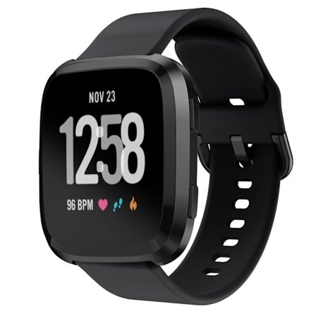 Fitbit Versa/Versa 2 -silikoniranneke, musta