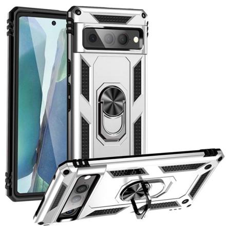Google Pixel 7 Pro Skal Ringhållare Rotatable Kickstand - Silver