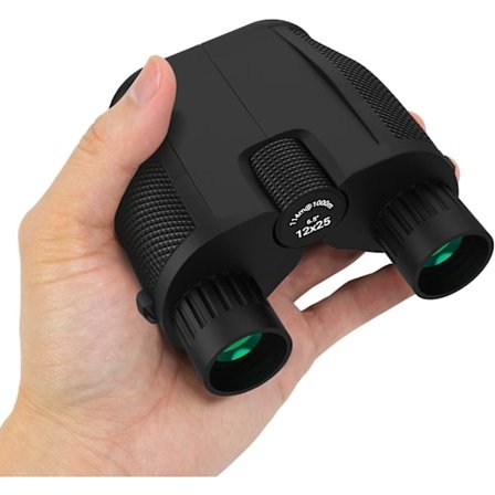Kraftfulla Kikare för Vuxna, 12X25 Kompakt Teleskop med BAK4 Prisma FMC-lins