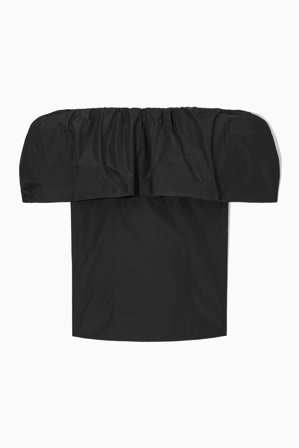 COS Women's Voluminous Off The Shoulder Top in Black