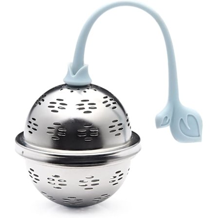 1 stk Te-filter med silikonhåndtak, 304 rustfritt stål matkvalitet DXGHC