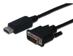 Digitus DisplayPort adapter cable DP - DVI (24+1) M/M 5.0m w/interlock DP 1.1a compatible CE bl NS