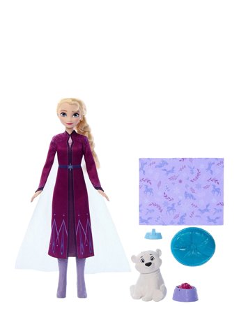 Disney Frozen | Disney Frozen Elsa Fashion Doll & Polar Bear Cub Figure With 4 Nurturing Accessories | ONE SIZE