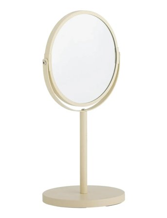 Bloomingville Milde Table Mirror, Nature, Metal - Cream - Ø 20 CM