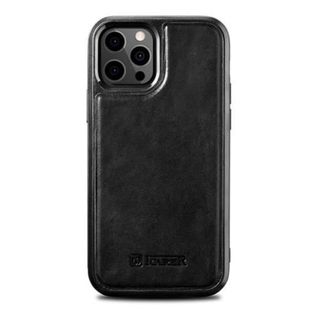 iCarer Nahkakuori iPhone 12 Pro Max - Musta Black