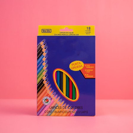 Fargeblyanter for barn 18 farger Sett med 18 - Assorterte farger