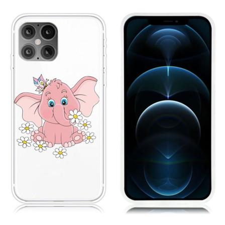 Mønstertryk af fleksibelt telefonetui iPhone 12 Pro Max 6,7 tommer - Lyserød Pink