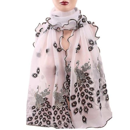 Nya kvinnor Chic Peacock Scarf Lång Mjuk Scarf Wrap Scarves Vintage Snygg Sjal