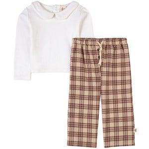 Buddy & Hope Merry Check Christmas Pajamas 74/80 cm - Nightwear - 74/80 cm - White - Junge
