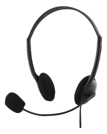 Deltaco Stereo Headset, 30mm, 3.5mm, 4-pol, Black