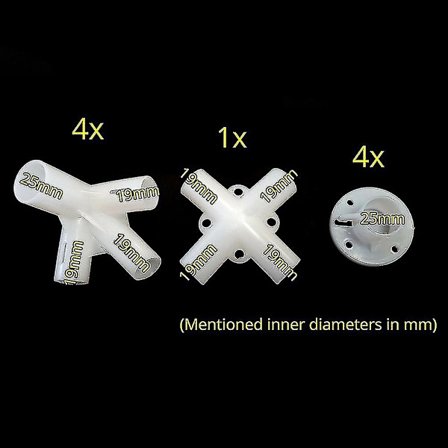 Reservedele til 3x3m Pavillon Markisetelt Fødder Hjørne Centerforbindelse 25/19mmBY