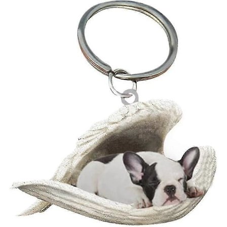 2 st Angel Sovande Hund Akryl Nyckelringar Hängsmycken Heminredning Prydnader Kontorsmaterial Presenter A-FÄRG: FRANSISK BULLDOG