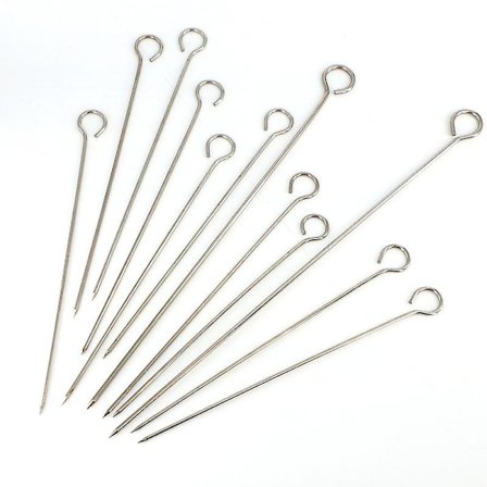 50 stk 8 tommers grillspyd i rustfritt stål, grillspyd til stekt gås, grillspyd, shish kebab-spyd