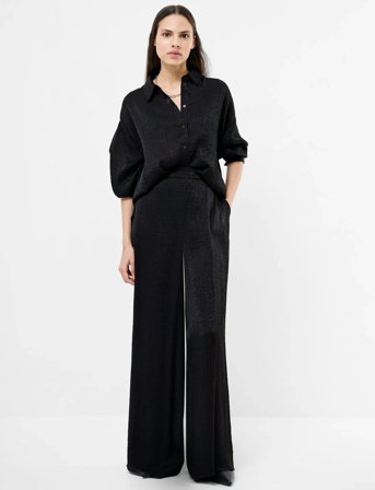 French Connection Terry Crinkle Trouser - Black - S