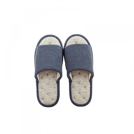 Unisex vaskbare bomuldsslippers med åben tå til kvinder og mænd, indendørssko, afslappede linnedsko med blød, skridsikker sål (7,5-8)