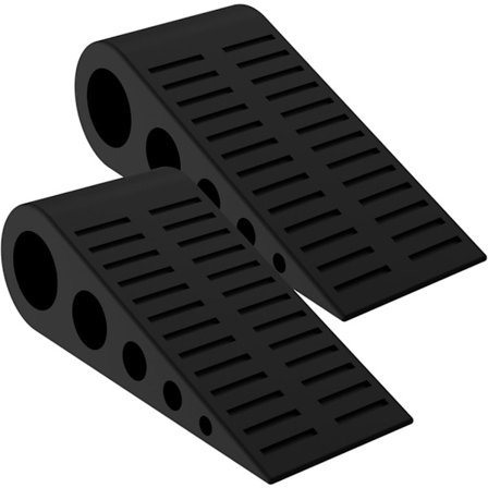 IC Gummi dörrstoppparkil, svart 2-pack mjuk TPR Premium dörrstopp för botten av kraftig dörr på kakel, betong, matta, trägolv, DSB61-BK-P2