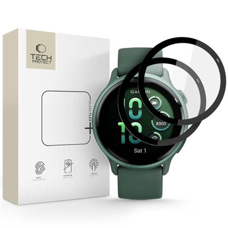 Tech-Protect Glass Flex+ 2-pack hybridglas för Garmin Vivoactive 6 - svart