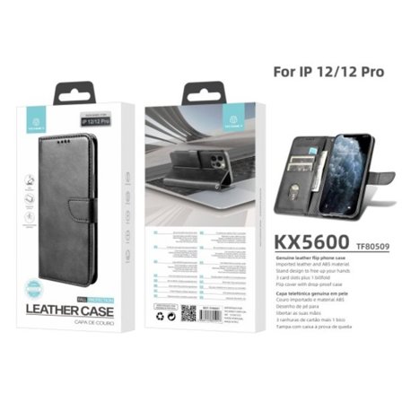 iPhone 12/12 Pro - Läderfodral med 3-Kortfack