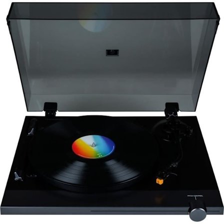 THOMSON TT700 - Premium 33 og 45 rpm vinylpladespiller - AT91 Audio Technica læsehoved - Antiskating - Sort