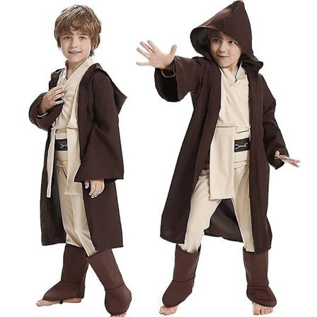 4-12 år Børn Star Wars Jedi Cosplay Luke Skywalker Kostume Hættekåbe Kappe Bæltebukser Sæt Outfits Gaver